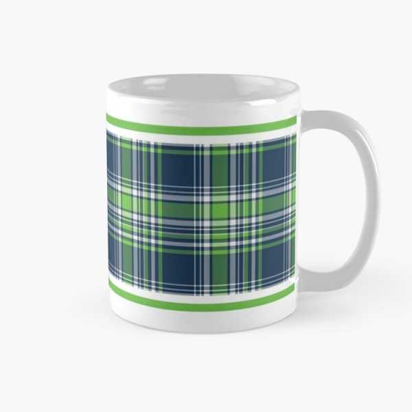 Blue and green sporty plaid classic mug