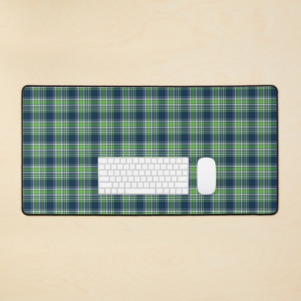 Blue and green sporty plaid desk mat