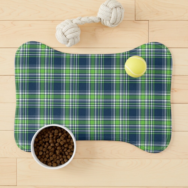 Blue and green sporty plaid pet mat