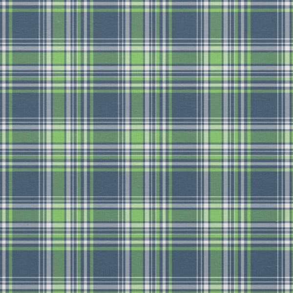 Blue and green sporty plaid fabric