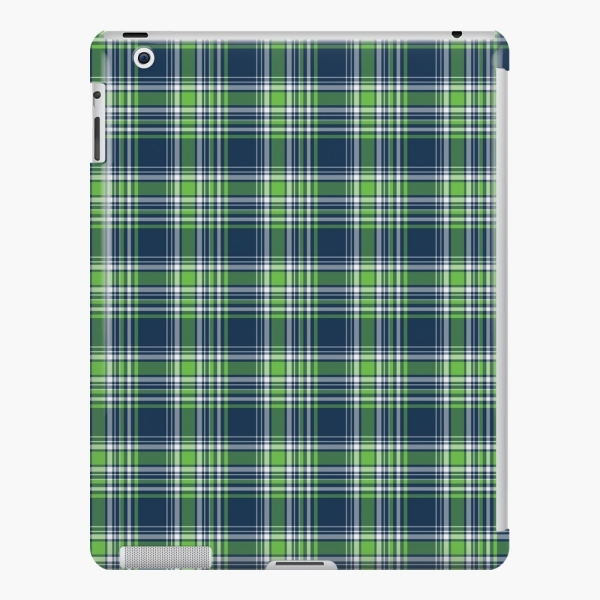 Blue and green sporty plaid iPad case