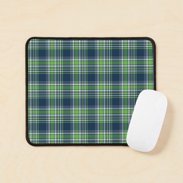 Blue and green sporty plaid mouse pad
