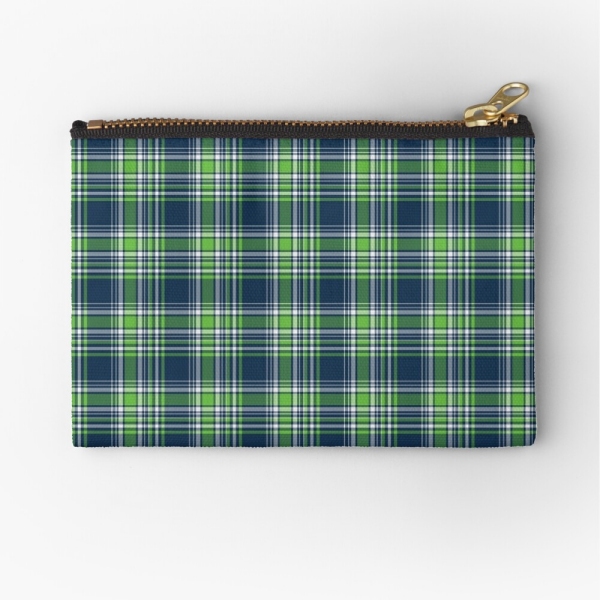 Blue and green sporty plaid accessory bag