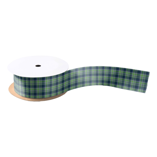 Blue and green sporty plaid ribbon