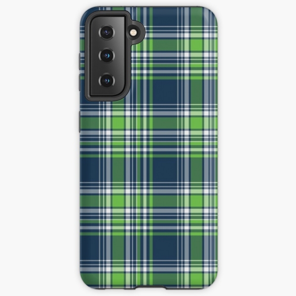 Blue and green sporty plaid Samsung Galaxy case