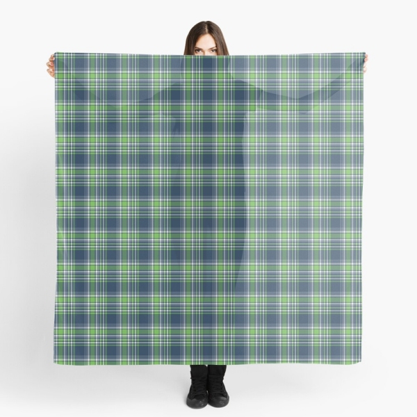 Blue and green sporty plaid scarf
