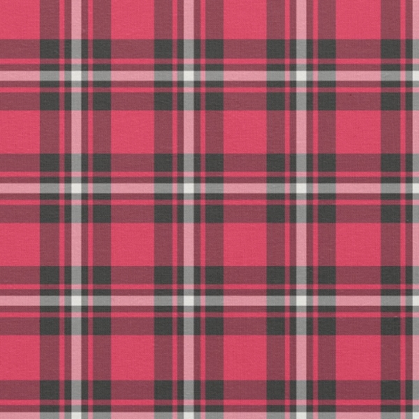 Cherry red, black, and white sporty plaid fabric