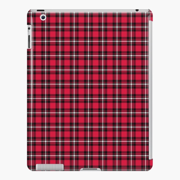 Cherry red, black, and white sporty plaid iPad case