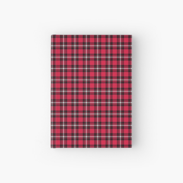 Cherry red, black, and white sporty plaid hardcover journal
