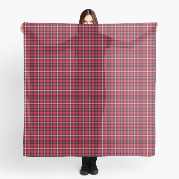 Cherry red, black, and white sporty plaid scarf