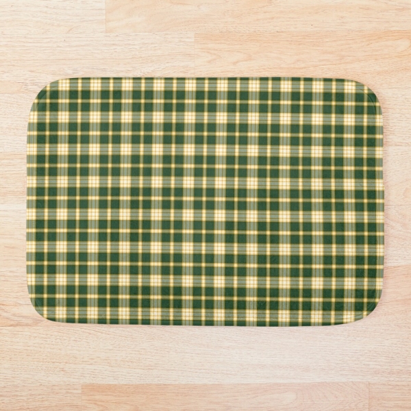 Dark green and yellow gold sporty plaid floor mat