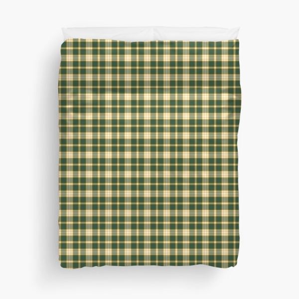 Dark green and yellow gold sporty plaid duvet cover
