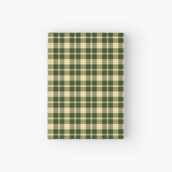 Dark green and yellow gold sporty plaid hardcover journal