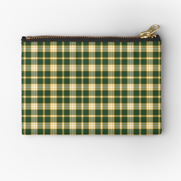 Dark green and yellow gold sporty plaid accessory bag