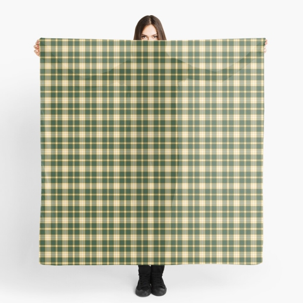Dark green and yellow gold sporty plaid scarf