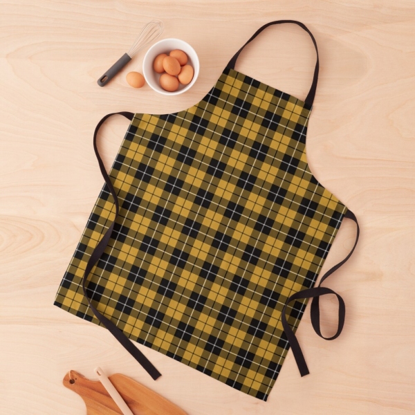 Gold and black sporty plaid apron