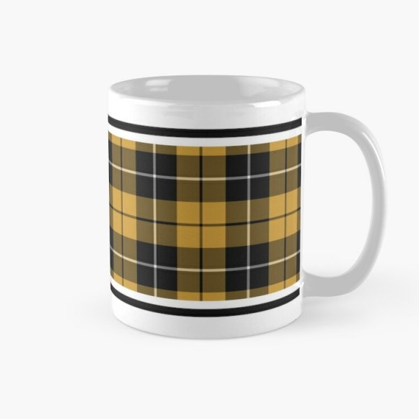 Gold and black sporty plaid classic mug