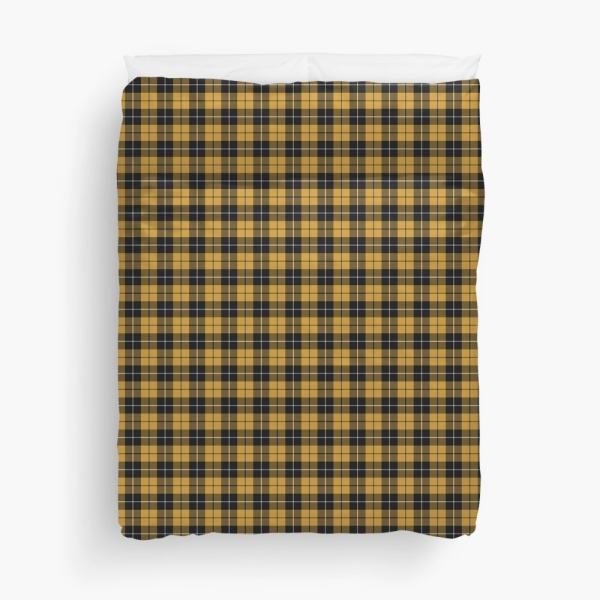Gold and black sporty plaid duvet cover