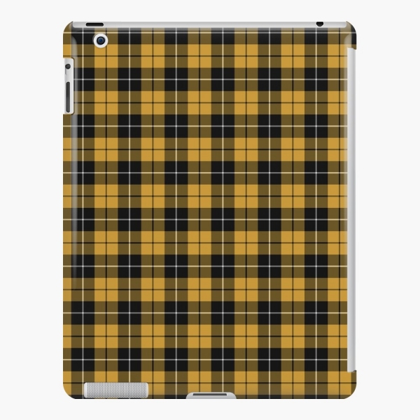 Gold and black sporty plaid iPad case