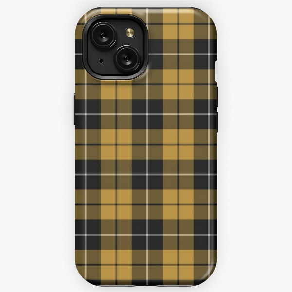Gold and black sporty plaid iPhone case