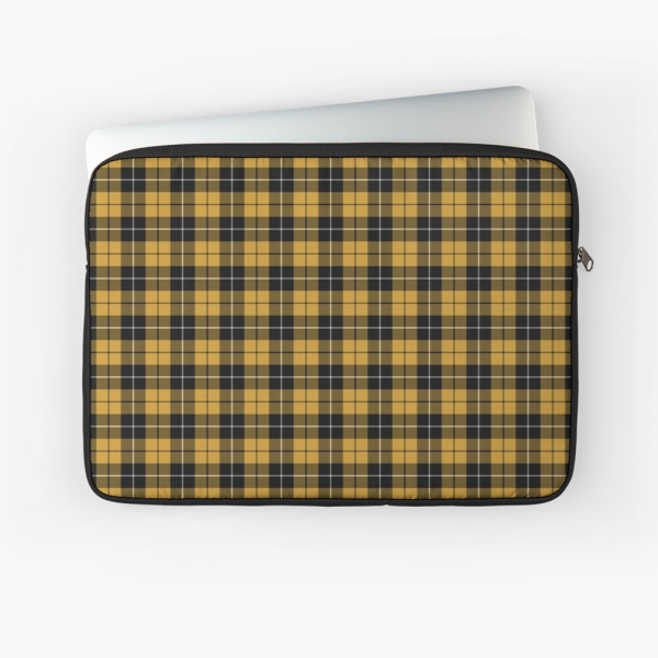 Gold and black sporty plaid laptop sleeve