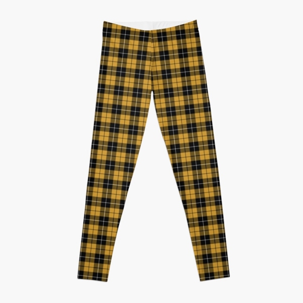 Gold and black sporty plaid leggings