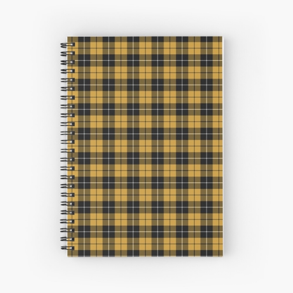 Gold and black sporty plaid spiral notebook