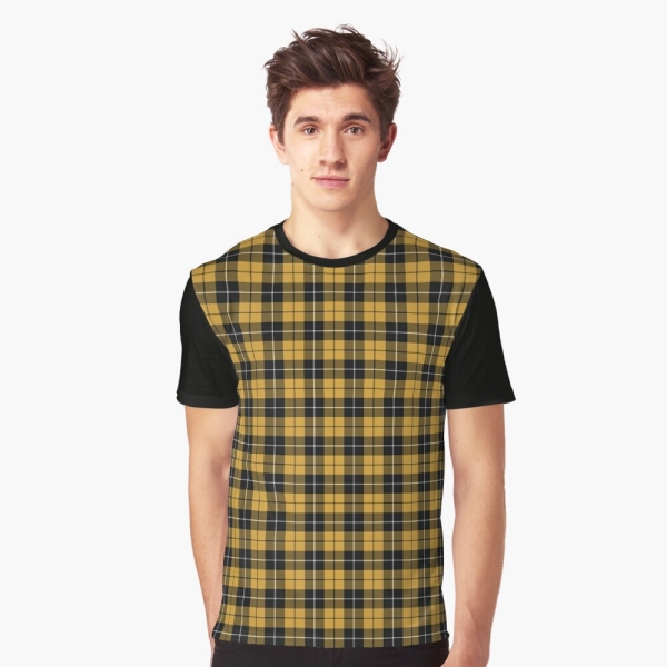 Gold and black sporty plaid tee shirt