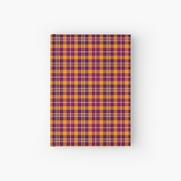 Maroon and orange sporty plaid hardcover journal