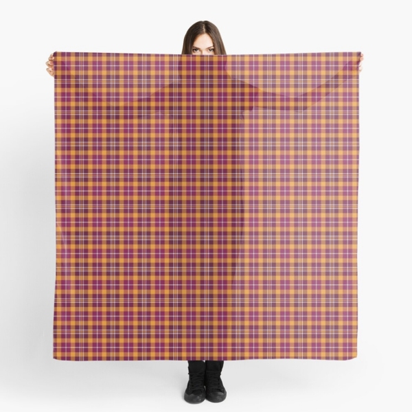 Maroon and orange sporty plaid scarf