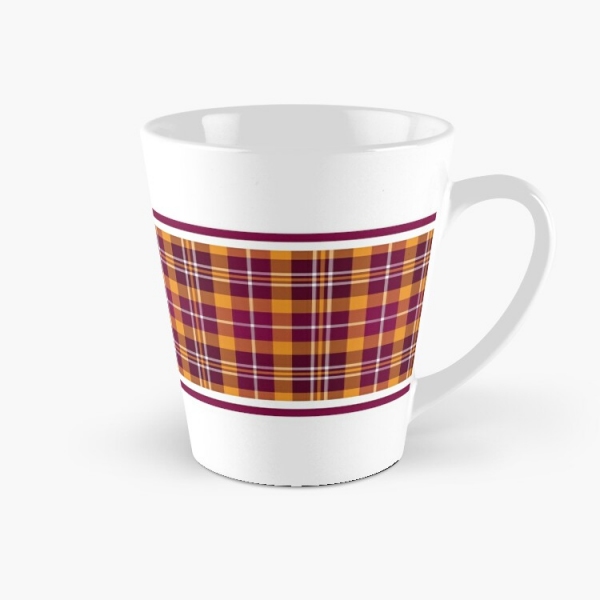 Maroon and orange sporty plaid tall mug