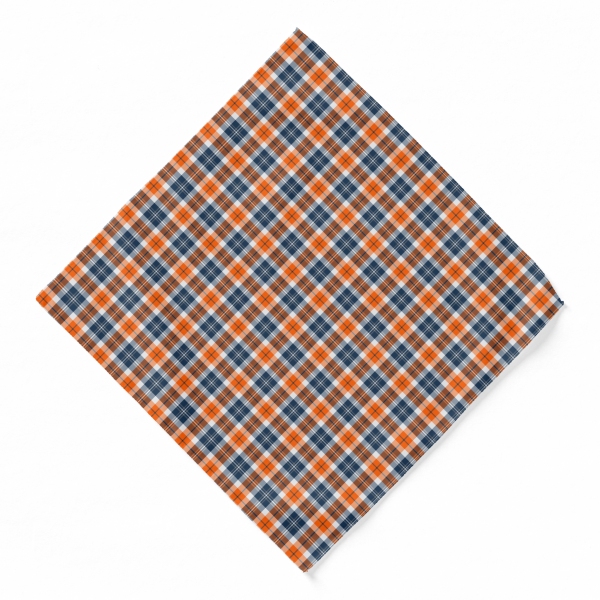 Orange and Blue Sporty Plaid Bandana