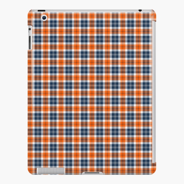 Orange and blue sporty plaid iPad case