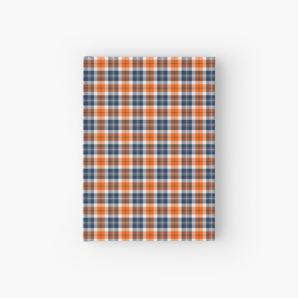 Orange and blue sporty plaid hardcover journal