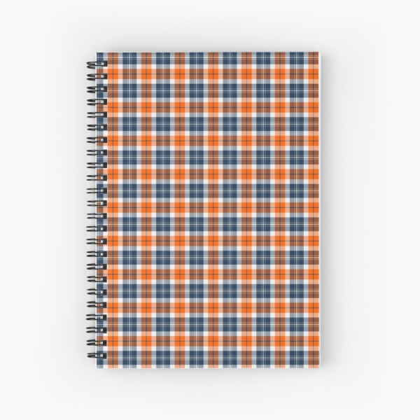 Orange and blue sporty plaid spiral notebook