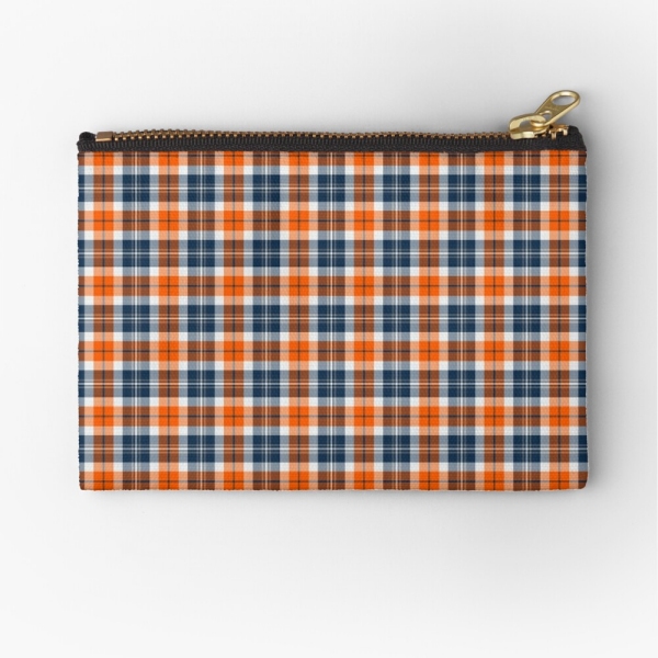 Orange and blue sporty plaid accessory bag