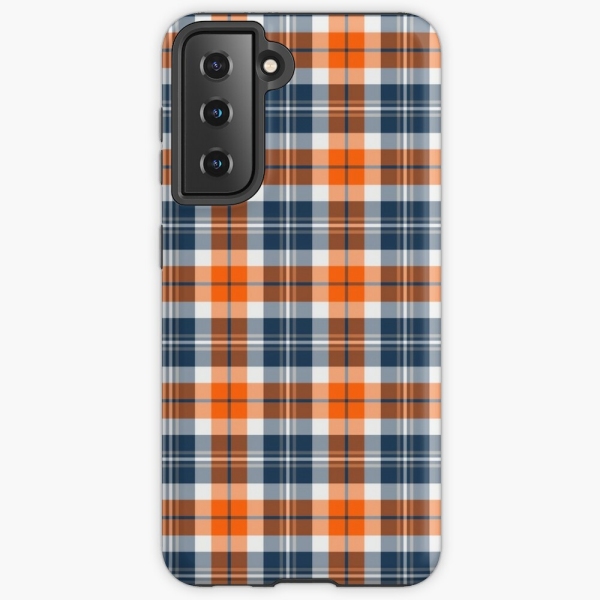 Orange and blue sporty plaid Samsung Galaxy case