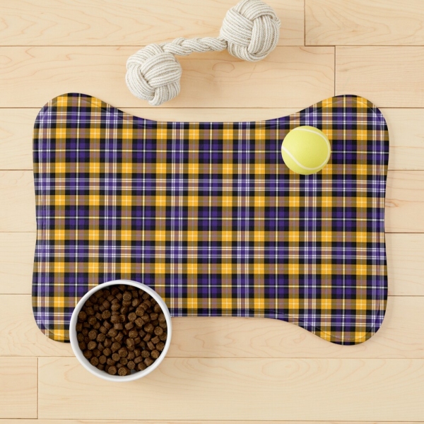 Purple and yellow gold sporty plaid pet mat