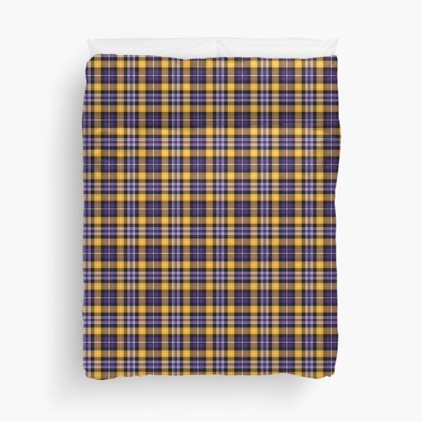 Purple and yellow gold sporty plaid duvet cover