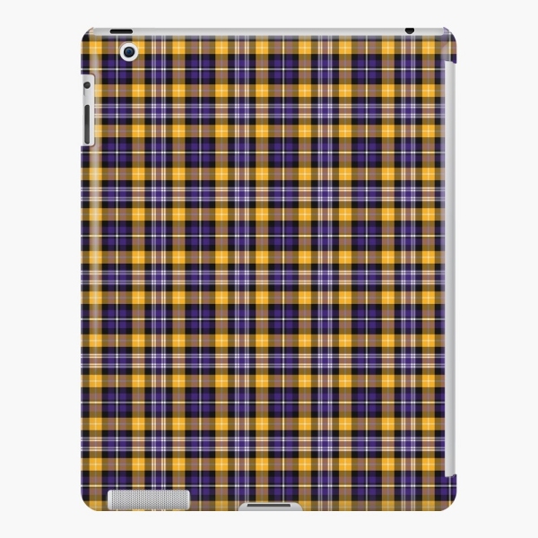 Purple and yellow gold sporty plaid iPad case