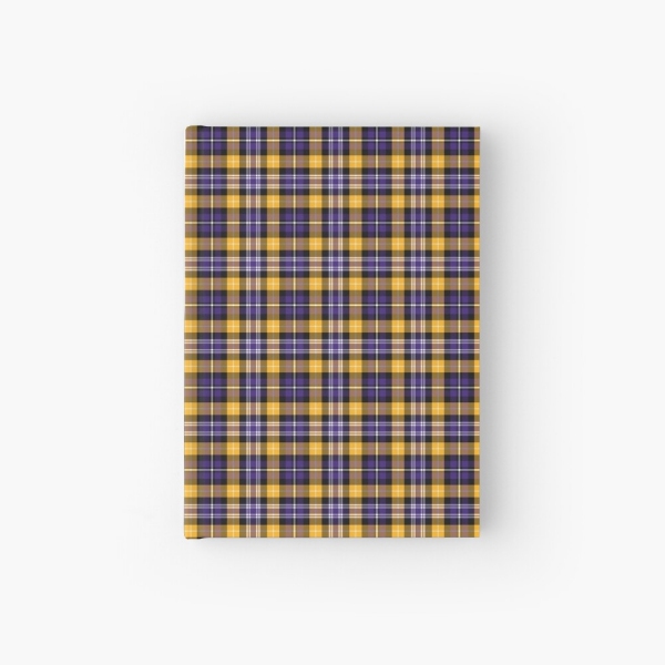 Purple and yellow gold sporty plaid hardcover journal