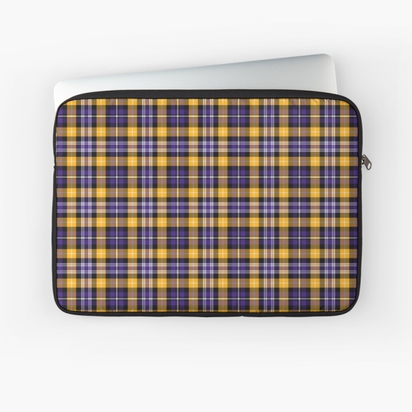 Purple and yellow gold sporty plaid laptop sleeve