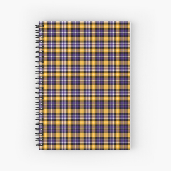 Purple and yellow gold sporty plaid spiral notebook