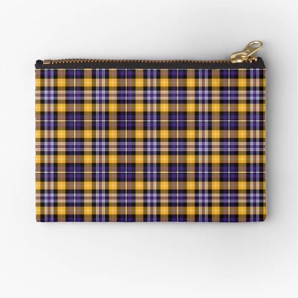 Purple and yellow gold sporty plaid accessory bag
