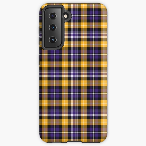 Purple and yellow gold sporty plaid Samsung Galaxy case