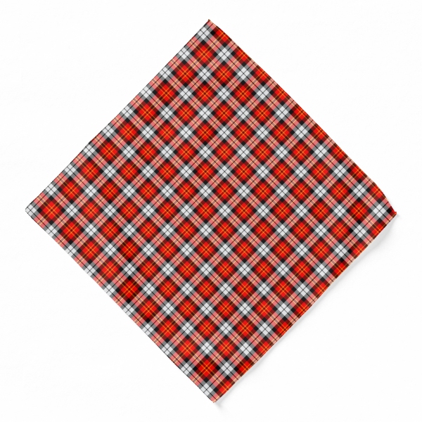 Scarlet Red, Black and White Sporty Plaid Bandana