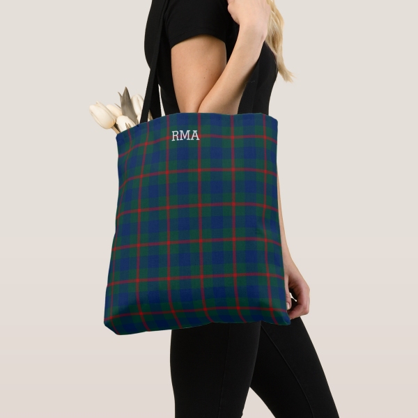 Agnew tartan monogram tote bag