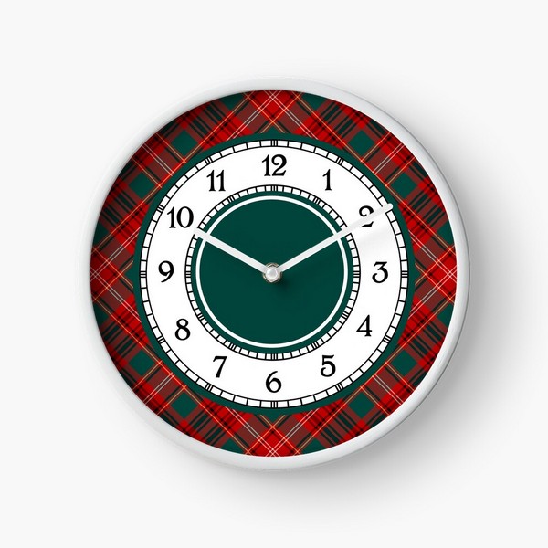 Ainslie tartan wall clock