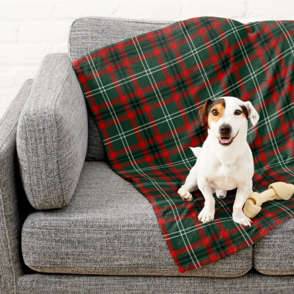 Arkansas Tartan Pet Blanket