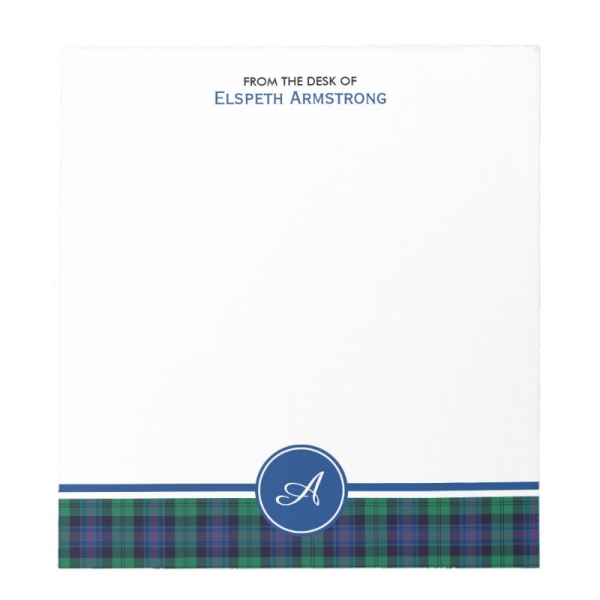 Clan Armstrong Tartan Note Pad